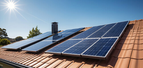 SOLAR PANEL SYSTEM ON ROOF TOP OF HOUSE