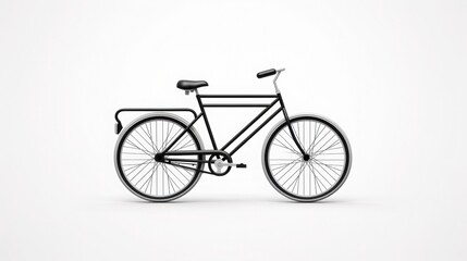 Fototapeta premium Classic Cruiser Bicycle: A sleek, black cruiser bicycle stands in elegant solitude, its chrome accents shimmering against a minimalist backdrop. The timeless design evokes a sense of leisurely rides.