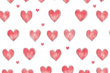 Charming Red Heart Seamless Pattern Design