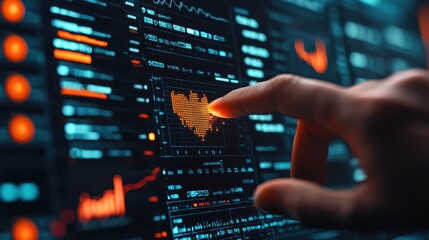 Fototapeta premium Interactive Financial Data Dashboard Interface