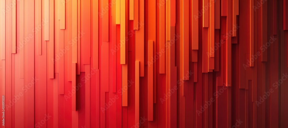 Poster abstract vibrant background featuring vertical strips in various shades of red, creating a modern an