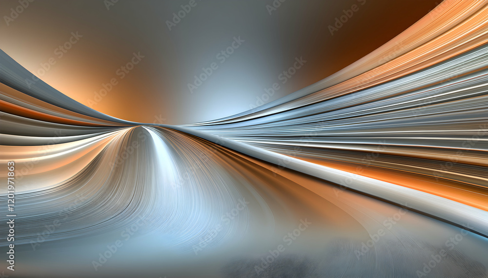 Poster abstract swirling lines in shades of grey, brown, and orange create a dynamic and visually captivati
