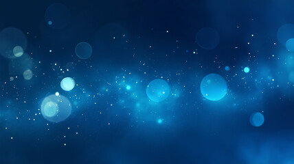 Obraz premium Circles And Dots Bokeh Abstract Blue Background