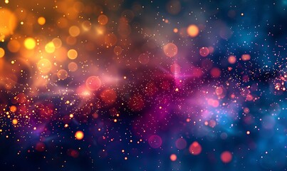 Abstract background with lively, colorful particles in dynamic motion