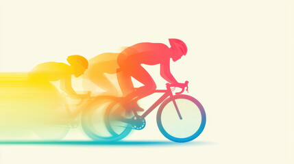 Dynamic cyclist illustration showcasing speed and motion