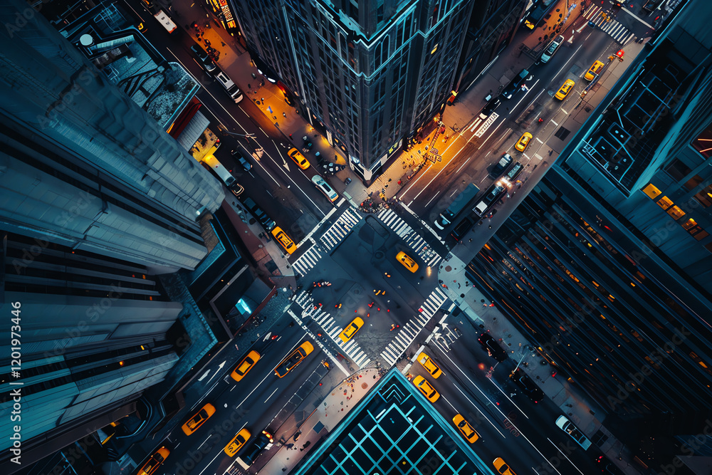 Poster bring to life a futuristic world through aerial view pop art, blending dystopian elements in a photo