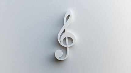 minimalist design featuring single music note on white background