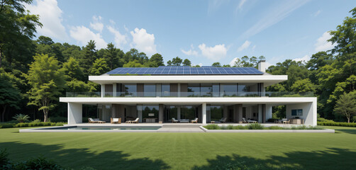 SOLAR PANEL SYSTEM ON ROOF TOP OF HOUSE 
