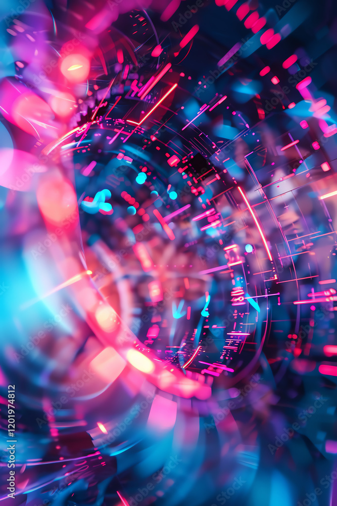 Poster capture the dynamic fusion of tech and dance in a hypnotic 3d rendering show intricate moves and neo
