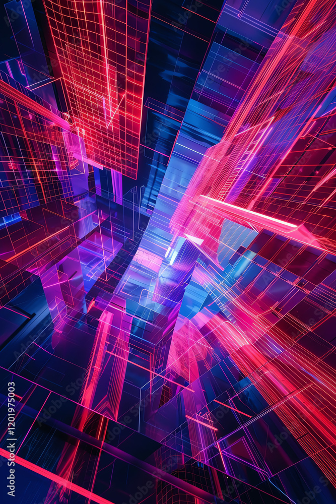 Poster capture the dynamic fusion of tech and dance in a hypnotic 3d rendering show intricate moves and neo