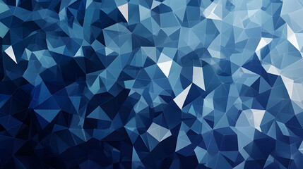 Obraz premium Abstract blue geometric background, low poly design, textured triangular pattern, modern digital art.