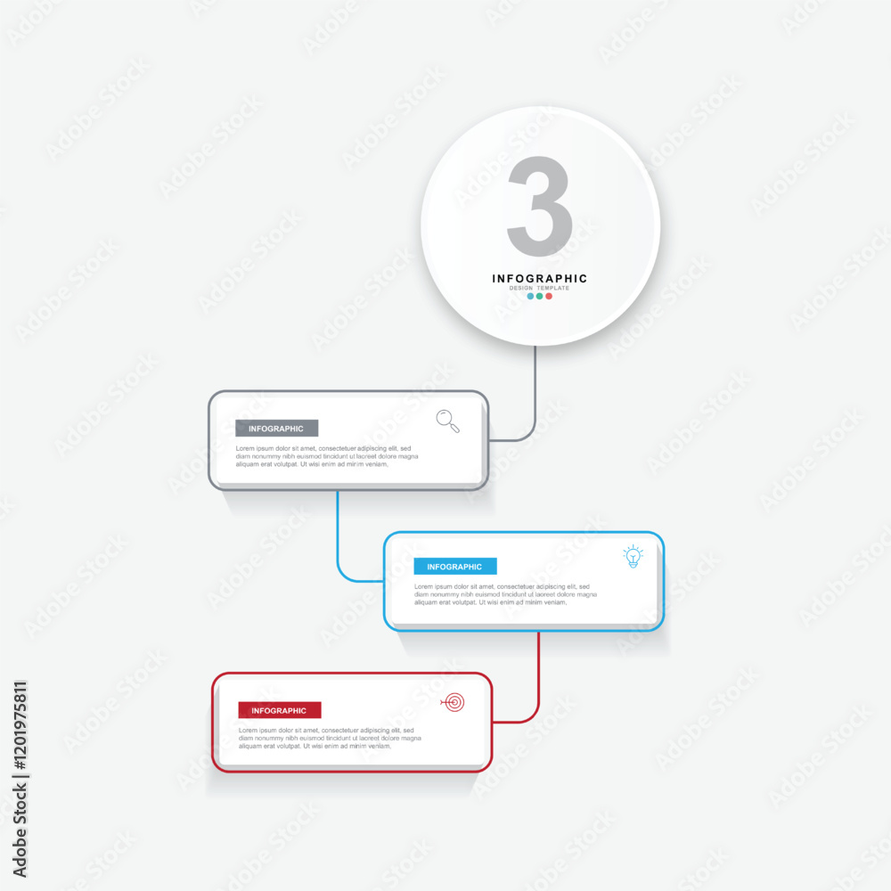 Poster infographic 3 options design elements for your business data. vector illustration