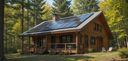 SOLAR PANEL SYSTEM ON ROOF TOP OF HOUSE 