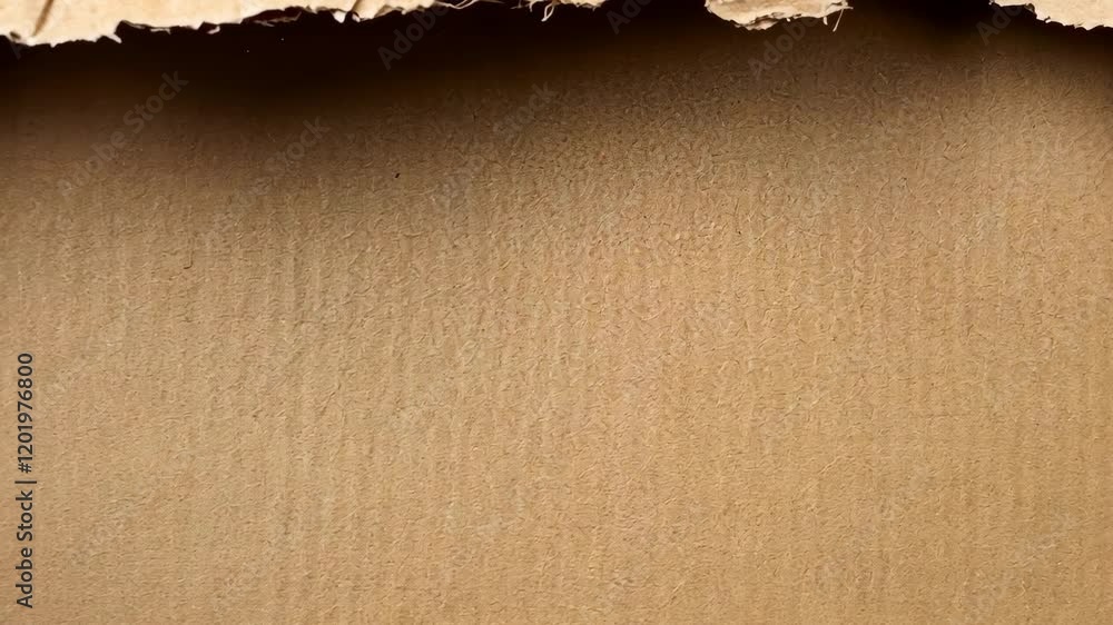 Poster Old cardboard with a torn edge creating a rustic texture background for design or crafting projects