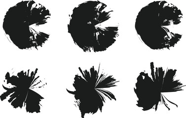 Black brush strock set 