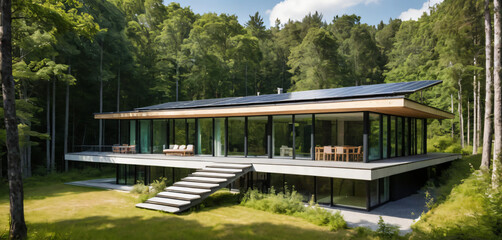 SOLAR PANEL SYSTEM ON ROOF TOP OF HOUSE 