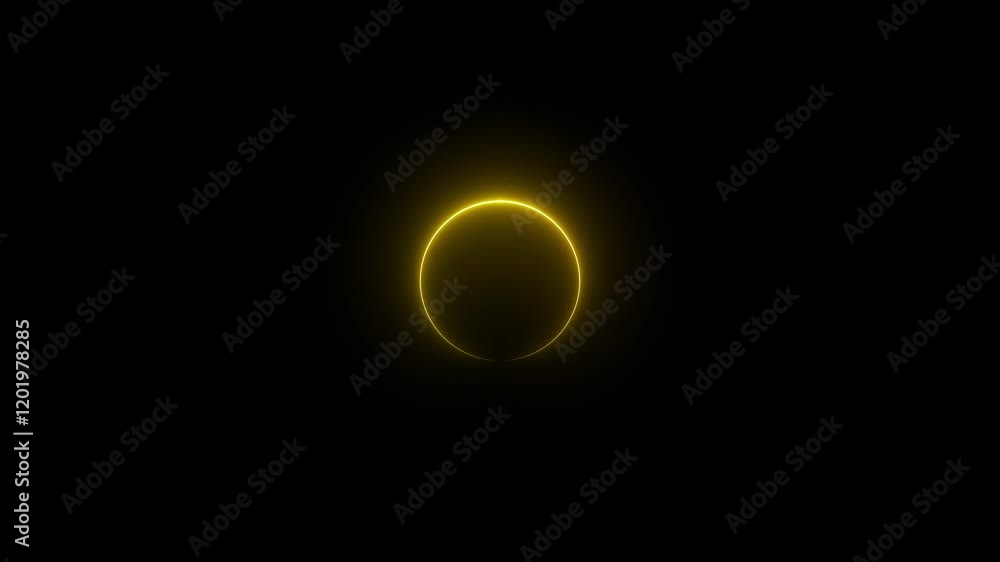 Poster trend video animated change of circle lighting. neon circle rotation, glowing effect circle frame an