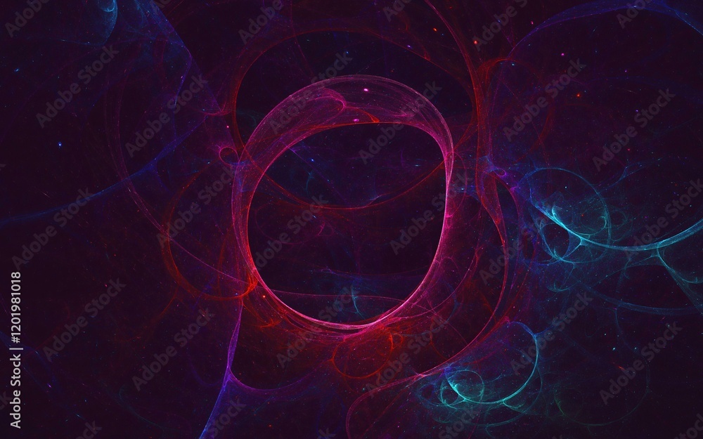 Poster 3d rendering abstract fractal light background