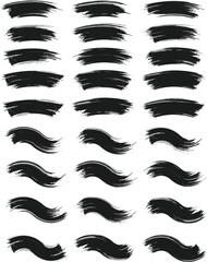 Black brush strock set 