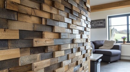 Wooden Wall Decor Design with Various Shades
