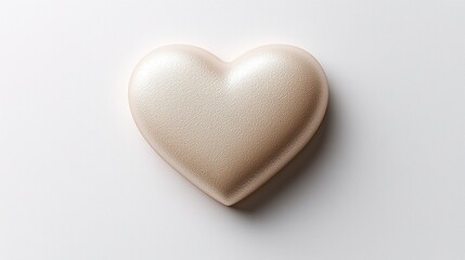 Fototapeta premium Gold heart on white background.
