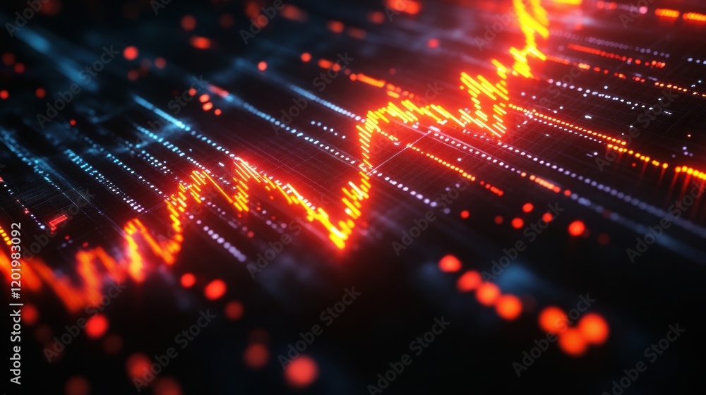 Aufkleber close up view of stock market chart displaying financial data and trends on a digital screen
