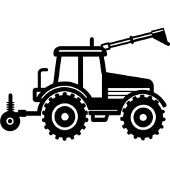 Naklejka premium tractor silhouette isolated on white