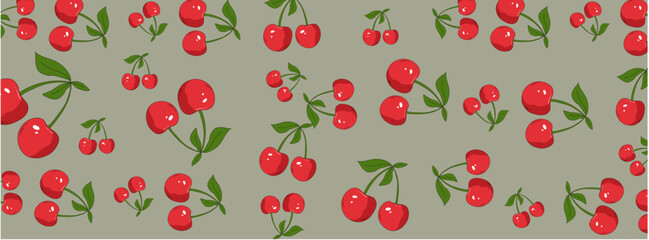 Cherry Blossom and Fruit Fusion Seamless Design
