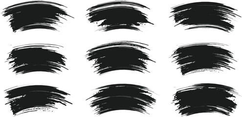 Black brush strock set 