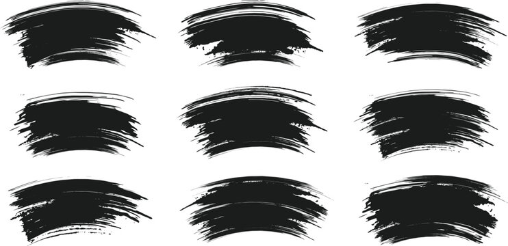 Black brush strock set 
