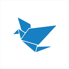 Origami bird icon vector in modern flat style for web, graphic and mobile design. Origami bird icon vector isolated on white background.