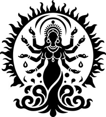 vector illustration design image icon logo symbol silhouette god goddess sacred ethnic traditional.eps