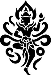 vector illustration design image icon logo symbol silhouette creature god goddess sacred ethnic traditional.eps