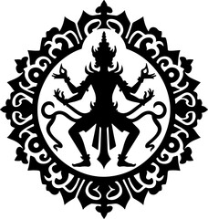 vector illustration design image icon logo symbol silhouette creature god goddess sacred ethnic traditional.eps