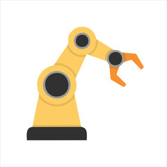Robotic arm icon vector in modern flat style for web, graphic and mobile design. Robotic arm icon vector isolated on white background. Robotic arm icon