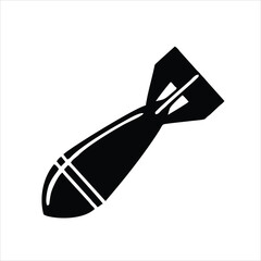 Aerial bomb, set vector silhouette. Air aviation aircraft bomb, ballistic missile, nuclear weapon