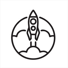 Rocket. Rocket icon. Rocket symbols. Rocket simple sign. Rocket launch icon isolated on white background. Rocket launch icon in trendy design style.