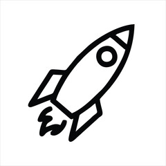 Rocket. Rocket icon. Rocket symbols. Rocket simple sign. Rocket launch icon isolated on white background. Rocket launch icon in trendy design style.
