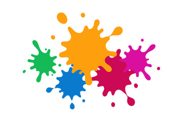 Creative Paint Splatters and Ink Blots Colorful Abstract Art for Transparent Projects