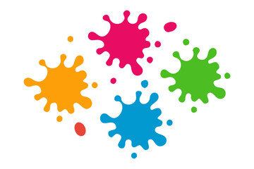 Creative Paint Splatters and Ink Blots Colorful Abstract Art for Transparent Projects