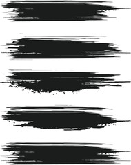 Black brush strock set 