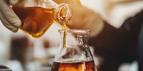 A detailed laboratory experiment focusing on liquid chemistry involving various flasks