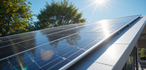 SOLAR PANEL SYSTEM ON ROOF TOP OF HOUSE 
