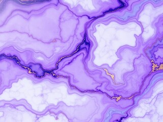 A swirling pattern of watercolor paint on a marble countertop featuring shades of astral purple and blue with subtle gold undertones, watercolor, luxury