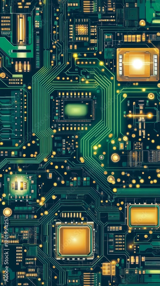 Poster high-tech circuit board pattern design