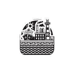 Harbour icon vector symbol illustration