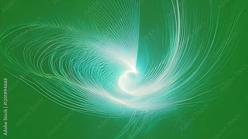Poster Wispy trails of light weaving intricate patterns. Green screen chromakey.