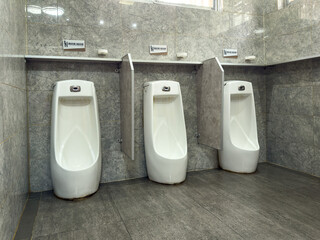 Clean and Modern Male Restroom with Urinals and Elegant Tile Design