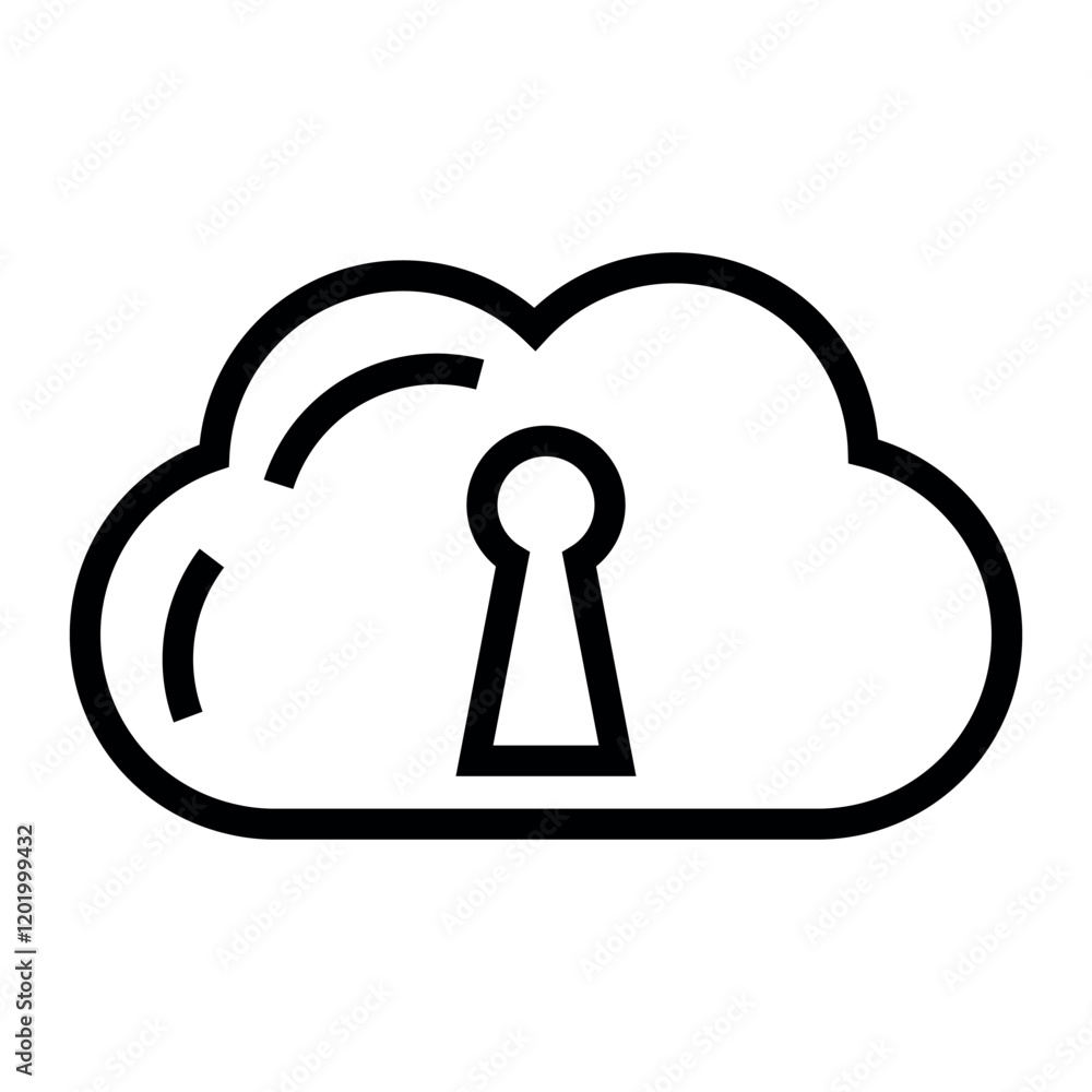 Poster cloud access vector icon