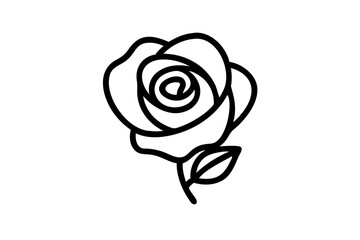 Black Rose Vector Graphic Isolated on White Background